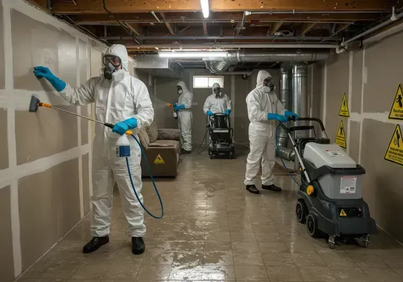 Basement Moisture Removal and Structural Drying process in Pablo, MT